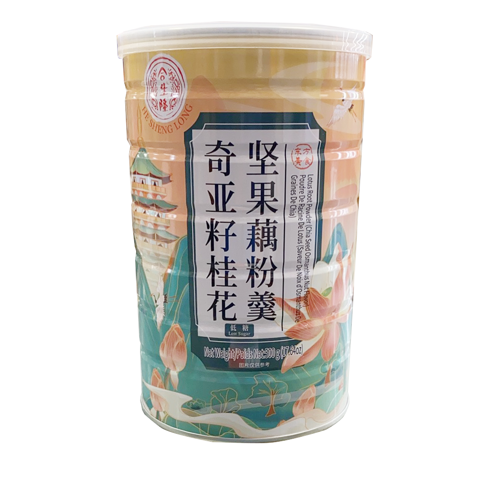 Amazon | 奇亚籽桂花坚果藕粉羹（500g/缶） 冲泡藕粉羹 朝食