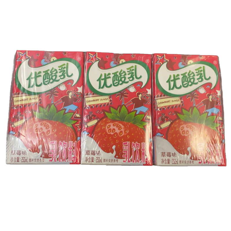 伊利优酸乳 - 草莓味  1 排（6 * 250 mL）