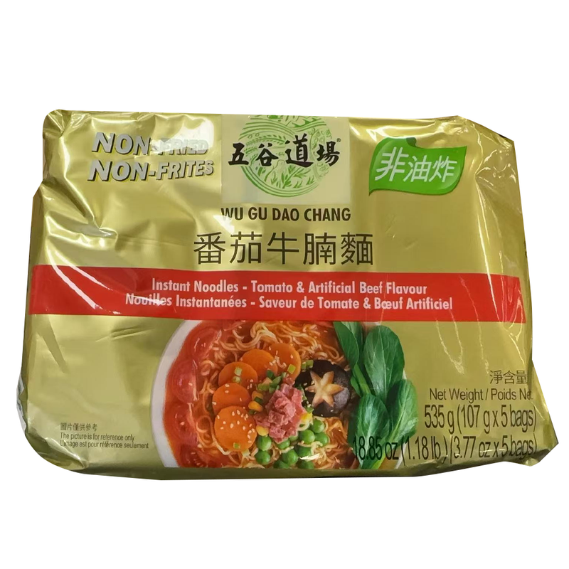 五谷道场非油炸速食面 - 番茄牛肉面(5小包)  18.85oz