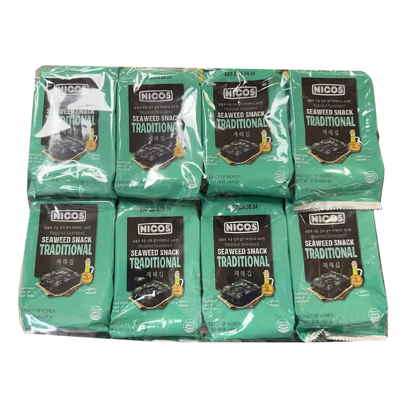 NICOS 韩国紫菜 经典口味 troditional  0.14oz*16包