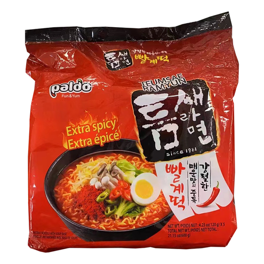 八道快食面 - 超辣汤面（5小包）17.99 OZ