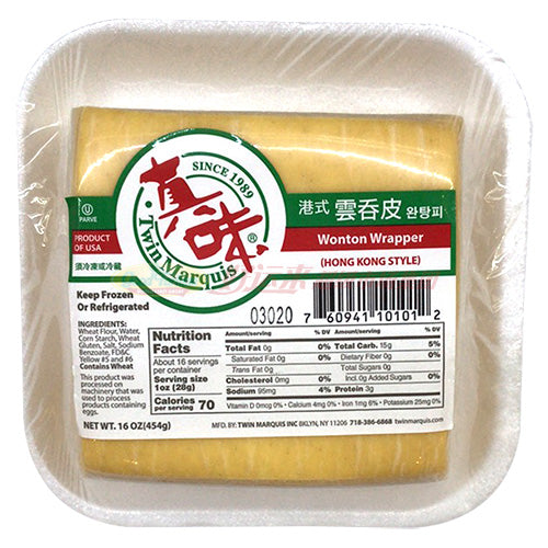 真味饺子皮系列 - 港式云吞皮（馄饨皮） 16 OZ