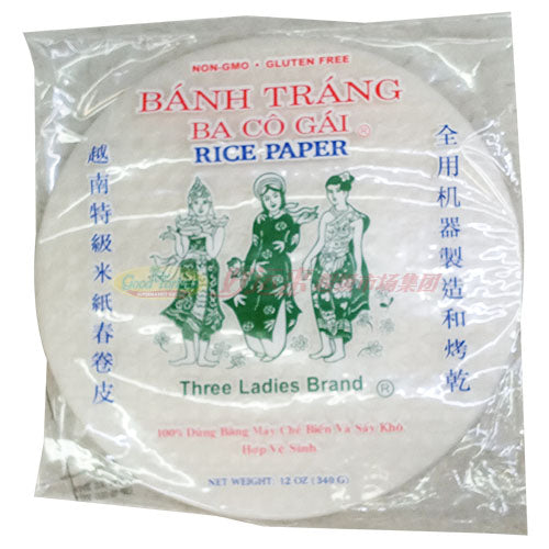三个美女越南特级米纸春卷皮（22CM）12oz